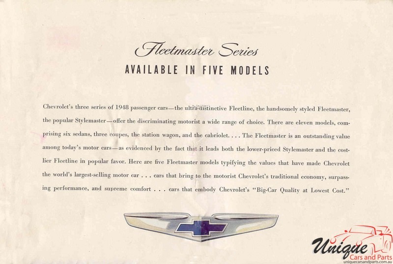 1948 Chevrolet Brochure Page 3